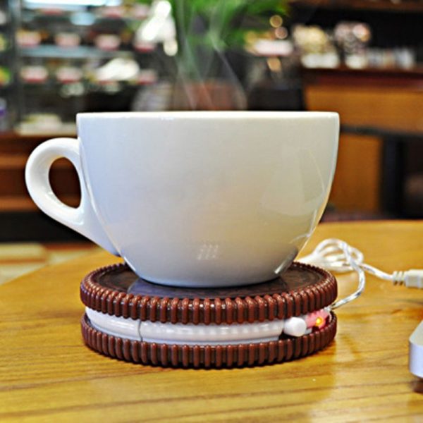 Cute Cookie Drink Coaster – USB Powered Beverage Warmer